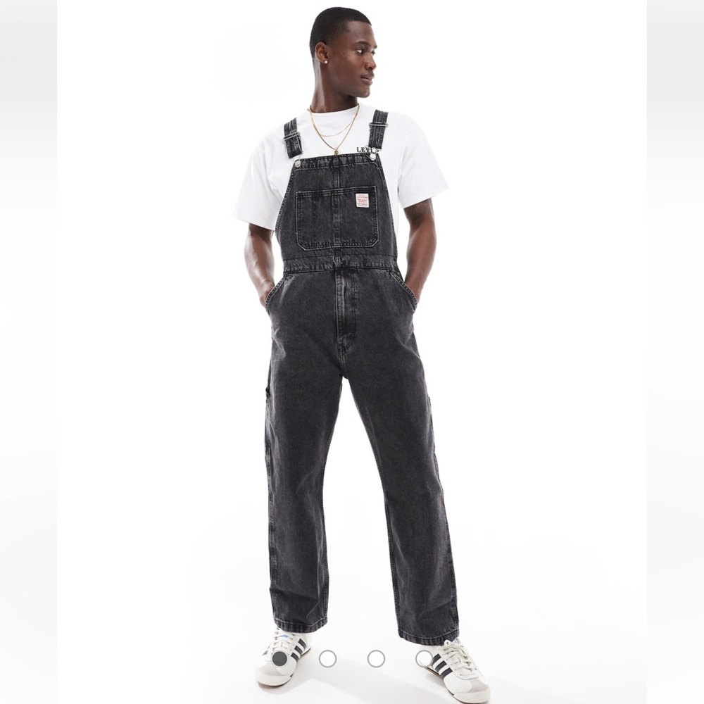 Levi's Red Tab Denim Dungarees In Washed Black